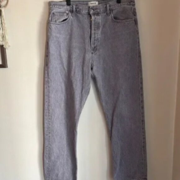 Agolde Women 90’s pinch waist straight leg Relaxed Fit Jeans Light Gray 33 EUC! - Picture 1 of 6